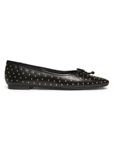 Schutz Women's Arissa Studded Leather Ballet Flats In Black