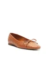 Schutz Arissa Woven Leather Bow Ballerina Flats In Brown
