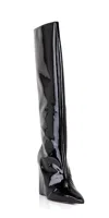 Shop Schutz Women's Asya Up Patent Leather Boots In Black