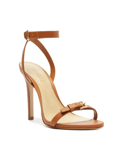 Schutz Women's Aurora High Stiletto Sandals In Caramel Brown