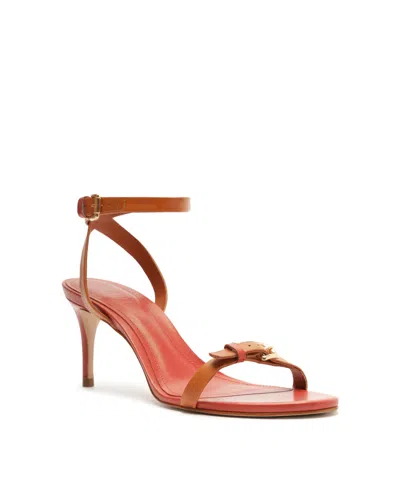 Schutz Women's Aurora Mid Heel Dress Sandals In Orange