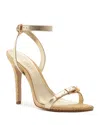 Schutz Aurora Metallic Ankle-strap Sandals In Gold
