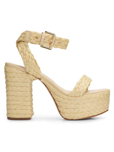 Schutz Ayana 120mm Leather Platform Sandals In Neutral