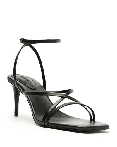 Schutz Women's Bari Mid Square Toe Strappy High Heel Sandals In Black