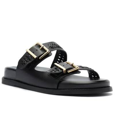 Schutz Women's Blake Sporty Round Toe Flat Sandals In Black