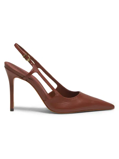 Schutz Women's Boris 100mm Leather Slingback Pumps In Burgundy