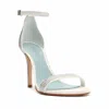 Schutz Women Cadey-lee Crystal Sandal Leather Stiletto Ankle Strap In White In Yellow