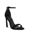 Schutz Cadey Lee Suede Ankle-strap Stiletto Sandals In Black