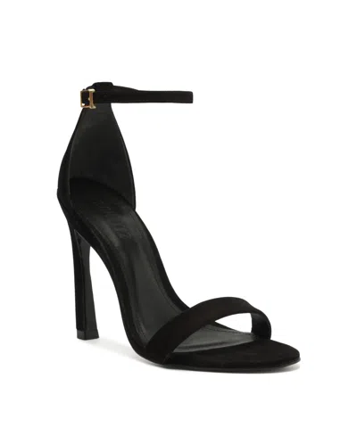 Schutz Cadey Lee Suede Ankle-strap Stiletto Sandals In Black