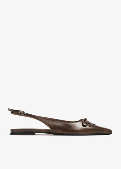 Schutz Women's Cady Ballet Sandal In Leather Spotted Brown In Multi
