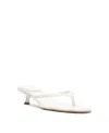 Schutz Carolyn Leather Thong Kitten Sandals In White