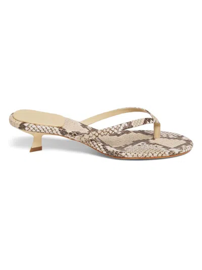 Schutz Women's Carolyn Snake-print Leather Sandals In Neutral