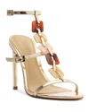 Schutz Cassandra Metallic Gem T-strap Stiletto Sandals In Gold