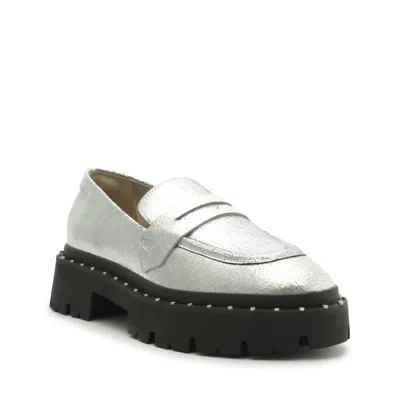 SCHUTZ WOMEN'S CHRISTIE STUDS LOAFER IN SILVER PRATA