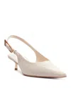 Schutz Ciara Pointed Toe Slingback Kitten Heel Pump In Neutral