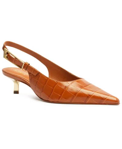 Schutz Women's Ciara Slingback Kitten Heel Pumps In Cuoio Brown