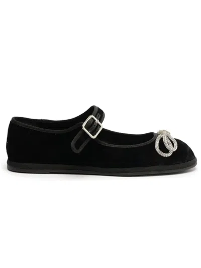 Schutz Women's Clarissa Embellished Velvet Mary Janes In Black