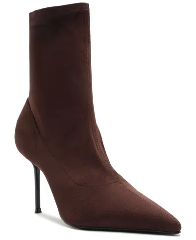 Schutz Women's Colette High Stiletto Dress Booties In Brown