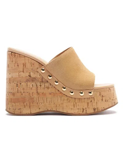 Schutz Dalle Platform Wedge Sandal In Brown
