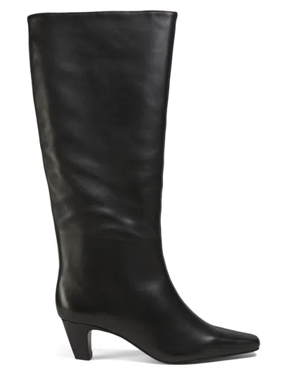 Schutz Women's Dellia 50mm Leather Boots In Black