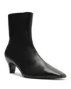 Schutz Dellia Leather Kitten Ankle Booties In Black