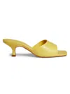 Schutz Women's Dethalia 63mm Leather Sandals In Citrus Yellow