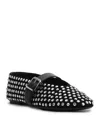 Schutz Eiza Womens Leather Studded Mary Janes In Black