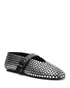 Schutz Eiza Womens Leather Studded Mary Janes In Black