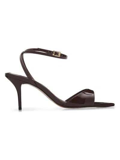 Schutz Women's Elodie 75mm Patent Leather Sandals In Brown