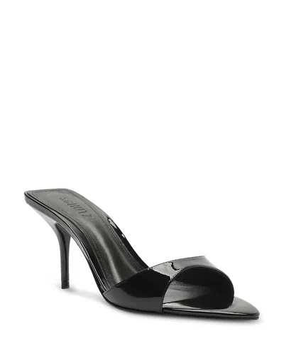Schutz Elodie Patent Stiletto Mule Sandals In Black