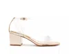 Schutz Women's Elyda Mid Ankle Strap Block Heeled Sandals In Gold In White