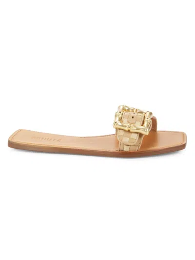 Schutz Women's Enola Leather Flat Sandals In Light Beige