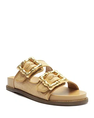 Schutz Women's Enola Natural Sporty Slide Sandals In Areia/ligwood