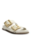 Schutz Enola Sporty Womens Slip On Open Toe Slide Sandals In Pearl