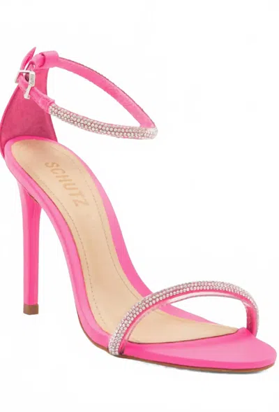Schutz Women's Fabienne Glam Crystal Embellished High Heel Sandal In Pink