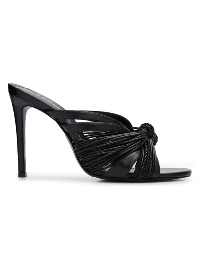 Schutz Gaya 100mm Knotted Leather Sandals In Black