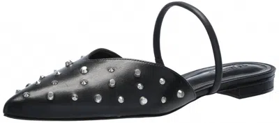 Schutz Women's Gayle Studded Mule Flat In Black/silver