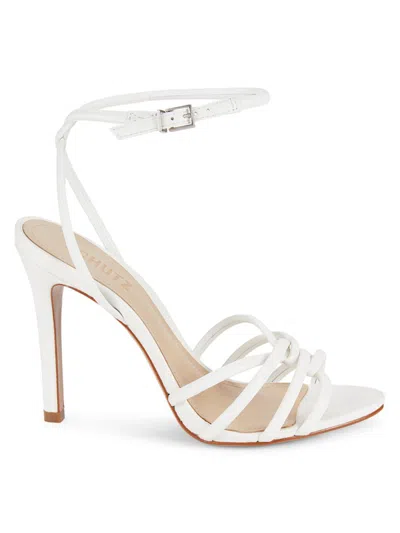 Schutz Women's Giana Leather Strappy Sandals In Pearl