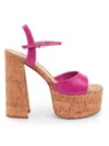 Schutz Women's Glayce 142mm Leather Platform Sandals In Hot Pink