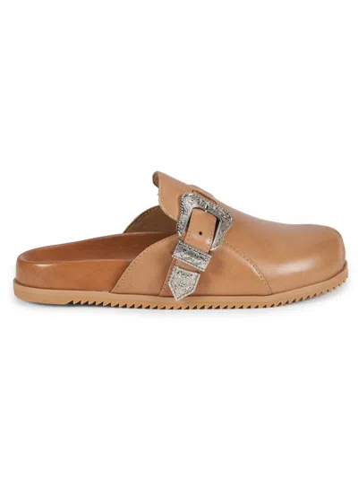 Schutz Women's Grace 25mm Leather Mules In Tan