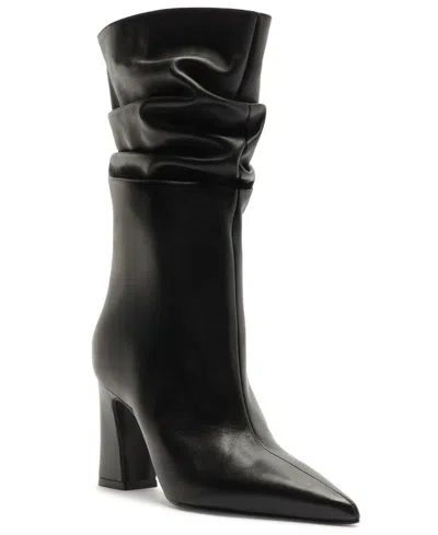 Schutz Women's Harriet Mid-shaft Boots In Black Leather