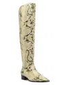 Schutz Helena Snake-embossed Over-the-knee Boots In Animal Print