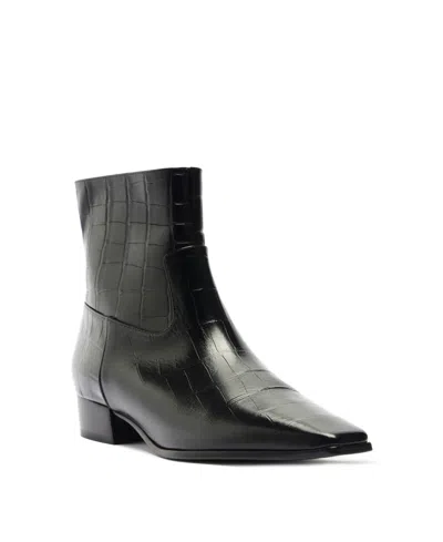 Schutz Women's Helena Square Toe Booties In Black