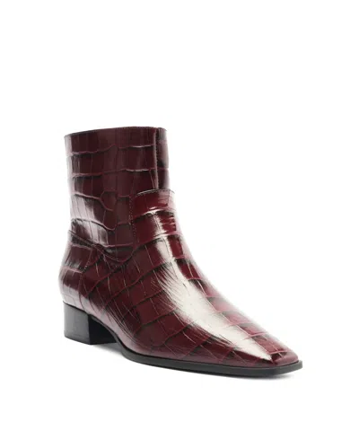 Schutz Women's Helena Square Toe Booties In Red
