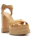 Schutz Hilda Ankle Strap Platform Sandal In Brown