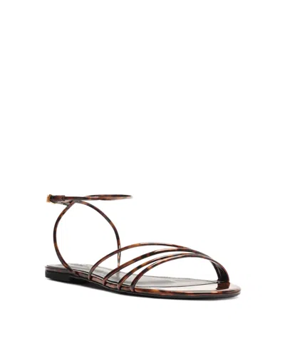 Schutz Women's Inez3 Round Toe Flat Sandals In Animal Print