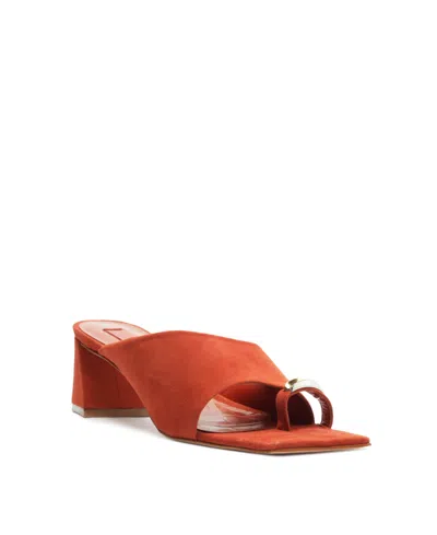 Schutz Women's Jodie Mid-block Heel Sandals In Orange
