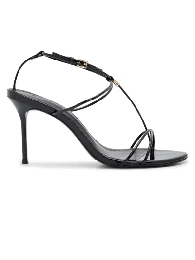 Schutz Jules 90mm Leather Sandals In Black