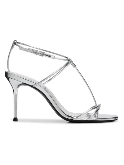 Schutz Women's Jules 90mm Leather Sandals In Silver