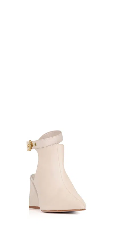 Schutz Women's Kala Leather Cutout Heels In Eggshell In White
